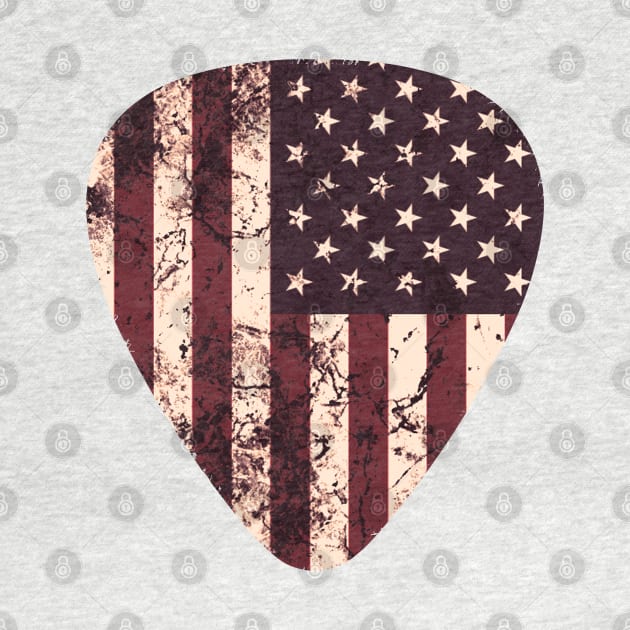 Vintage American Flag Guitar Pick by Scar